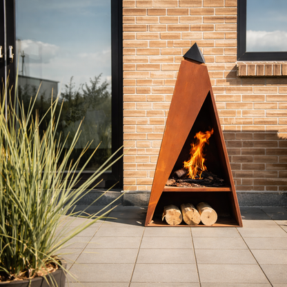 AurumHearth Apex Corten Fireplace